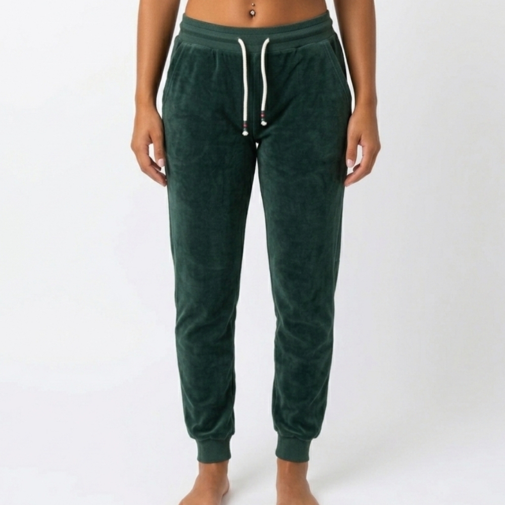 Marine Layer Sport Jogger Pants Small Green Velvet Joggers Athletic Full Length